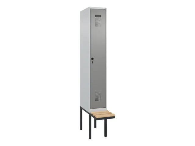 locker met bank,voor scheiding van kleding,HxBxD 2120x300x815mm,1vak