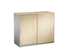 Schuifdeurkast Hxbxd 915x1200x440mm 2oh Blank Aluminium/esdoorn