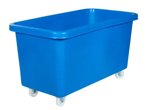 Verrijdbare Rechthoekige Bak 450 Liter Hxbxd 737x1308x699mm Pe Blauw