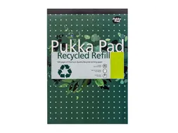 Schrijfblok Pukka Recycled A4 lijn 4-gaats 100 vel 80 gram groen