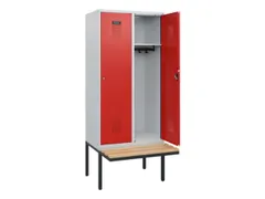 locker met bank,HxBxD 1950x800x815mm,2vak,vak B 400mm,cilinderslot