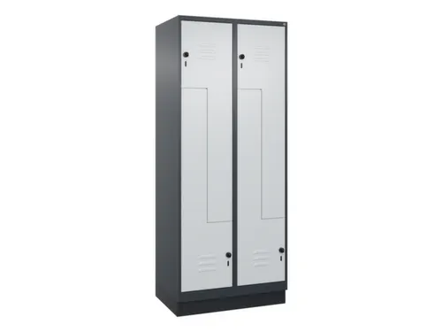Z-garderobekast,HxBxD 1950x800x500mm,vak B 200/400mm,draaigrendel