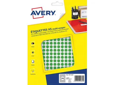 PET08V ronde markeringsetiketten diameter 8 mm groen