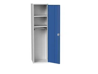 Lockerkast 2000x525x550mm 2 vakken, vleugeldeur, RAL7035 + RAL5010 - 1
