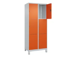 lockerkast,HxBxD 1950x800x500mm,2x3vakken,vak B 400mm,cil.-slot,voeten - 1