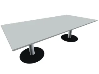 Vergadertafel Rechthoekig Hxbxd 72x240x120cm Blad Lichtgrijs Alu - 1