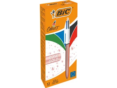 balpen 4 Colour Shine, rosé goud, doos van 12 stuk