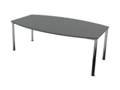 vergadertafel,HxBxD 740x2000x1200mm,vatvormig,MS-donkergrijs