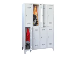 dubbeldekse locker,HxBxD 1850x1200x500mm,4x2vak.,RAL7035,front RAL7035 - 2
