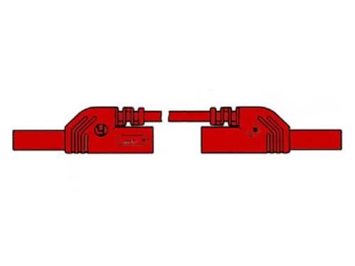 Spuitgegoten meetsnoer met contactbeveiliging 4mm 25cm rood