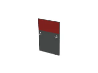 baliepaneel v. bureau aanbouw rechts MS-donkergrijs BN4011-rood 800mm - 1