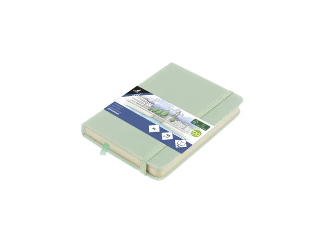 Schetsboek Kangaro A6 mint PU hardcover 80 blad 140 grams roomwit papi