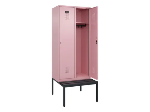 locker met bank,HxBxD 2120x800x815mm,2vak,vak B 400mm,cilinderslot