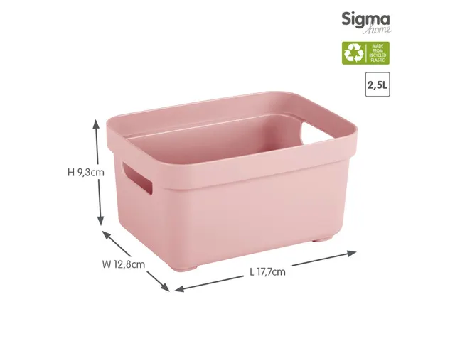 Sigma Home opbergbox 2,5L roze - 17,7x12,8x9,3cm