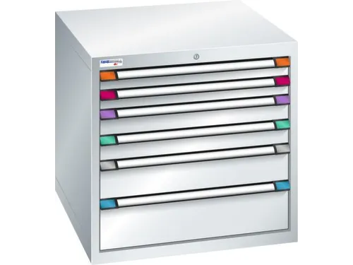 ladekast 800x805x695mm 6laden cilinderslot RAL7035 front RAL7035