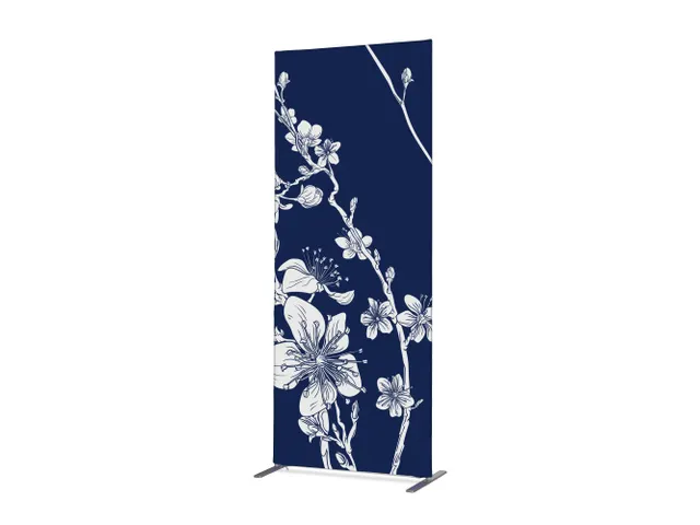 Scheidingswand Textiel Deco 100x200cm Japanse Bloesem Blauw