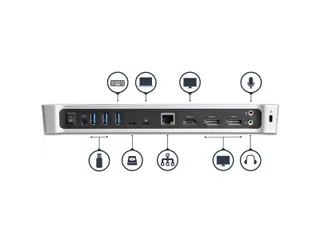 USB-C Dock Triple 4K 60W PD HDMI DP 5x USB - 4