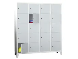 lockerkast,HxBxD 1850x1600x500mm,4x5vakken,RAL7035,front RAL7035