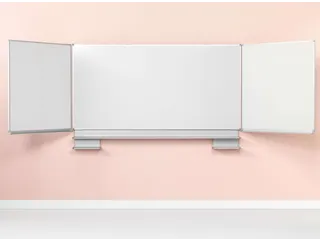 Schoolbord Vijfvlaksbord 100x200cm Schuifmechaniek Wit Emaille - 2
