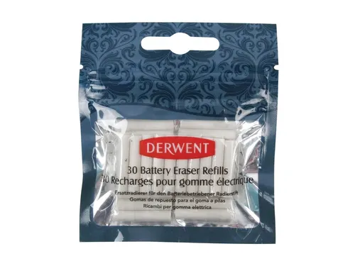 Navulling Derwent gum op batterijen 30 stuks wit