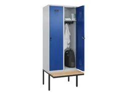 locker met bank,HxBxD 2120x800x815mm,2vak,vak B 400mm,draaigrendel