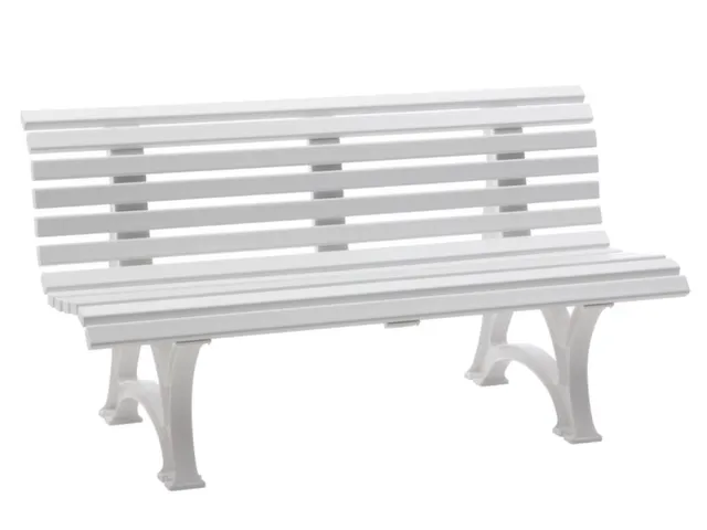 Kunststofbank 800x1500x450mm Zit H 450mm 13 Latten 2 Pootstellen Wit