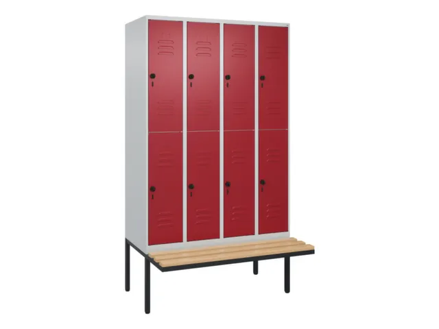 armoire vestiaire avec banc à deux niveaux HxlxP 2120x1200x815mm