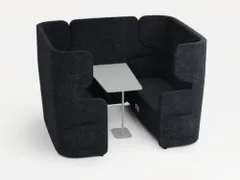 Zitgroep 2Banken Tafel 4-Zits Geluidabsorberend Grijs 1320x2200x1570mm