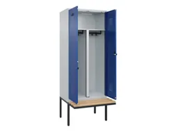 PBM-locker met bank,HxBxD 2120x800x815mm,2vak,vak B 400mm,draaigrendel