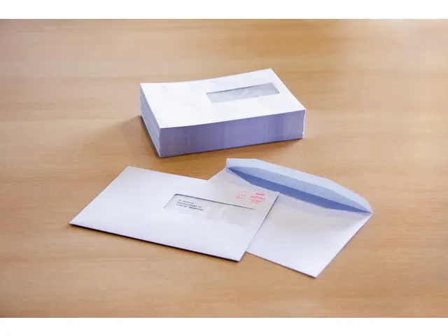 Dienstenvelop venster rechts Raadhuis 156x220mm EA5 wit met plakstrip