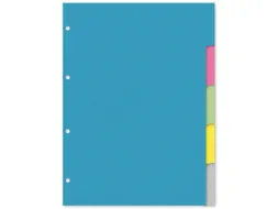 Tabblad Kangaro A4 blanco karton 220gr assorti 4-gaats 5-delig