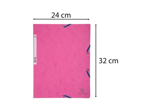 Elastomap 3 kleppen glanskarton 400g/m2 A4 Roze