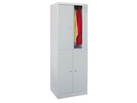 Dubbeldekse lockerkast HxBxD 1800x600x500mm RAL7035 front RAL6011
