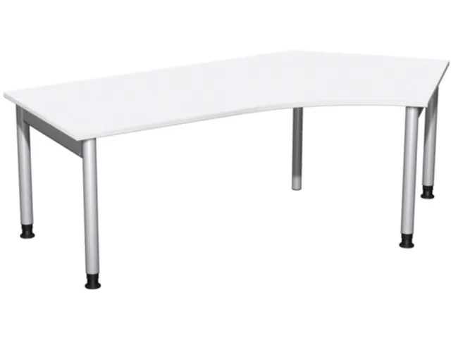 In hoogte verstelbaar hoekbureau,HxBxD 680-800x2166x1130mm,decor wit