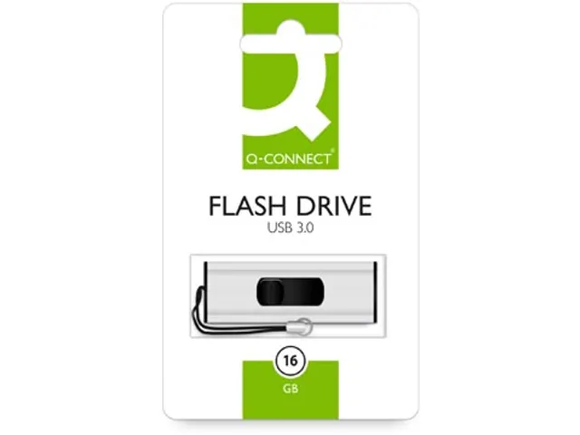 Q-Connect USB-stick 16GB USB 3.0 met schuifmechanisme Zilver