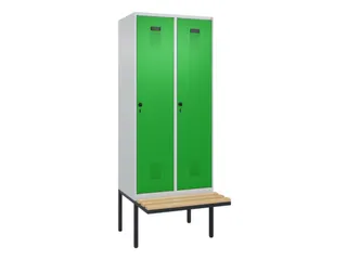 locker met bank,voor scheiding van kleding,HxBxD 2120x800x815mm,2vak - 2