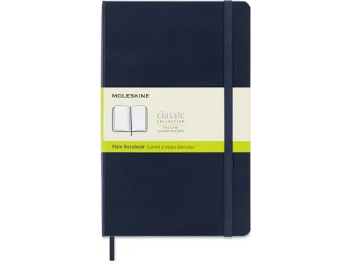 Notitieboek Moleskine large 130x210mm blanco hard cover sapphire blue