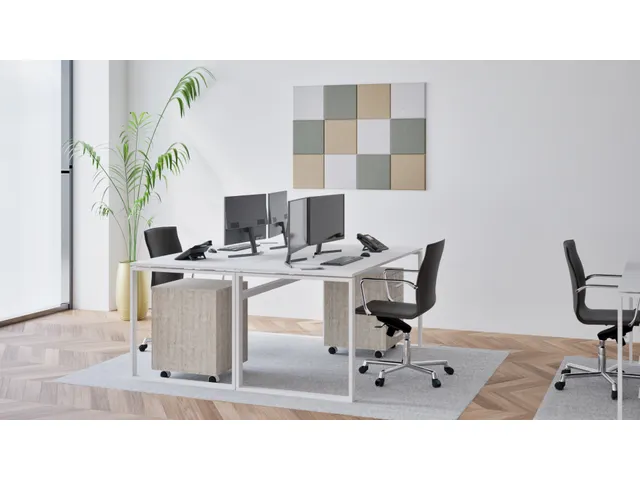 Akoestische PET-vilt wandtegels 30x30cm Combi beige 12 Stuks