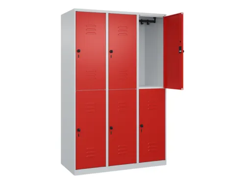dubbeldekse locker,HxBxD 1850x1200x500mm,3x2vak.,vak B 400mm