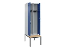 locker met bank,voor scheiding van kleding,HxBxD 2120x600x815mm,2vak