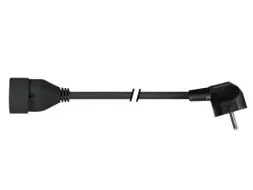 Verlengkabel 1.5 M 90° Stekker Zwart Penaarde Schuko