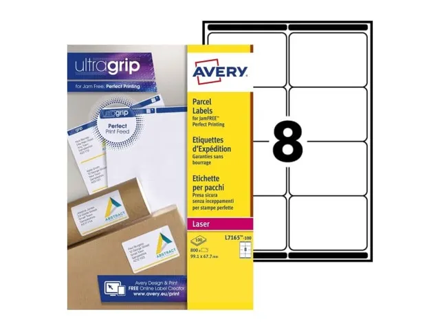 Verzendetiket Avery L7165-100 QuickPeel 99,1x67,7mm Wit 800 stuks