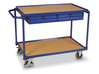 Tafelwagen 250kg 1000x600mm 2 Etages 2 Laden Houten Plaat - 2