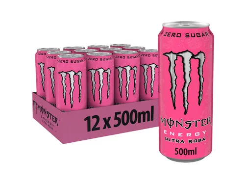 Energiedrank Monster ultra rosa blik suikervrij 500ml