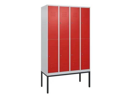 dubbeldekse locker,HxBxD 2120x1200x500mm,4x2vak.,vak B 300mm,cil.-slot
