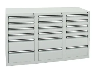 ladekast,HxBxD 900x1500x500mm,18lade(n),centr. vergrendeling - 1