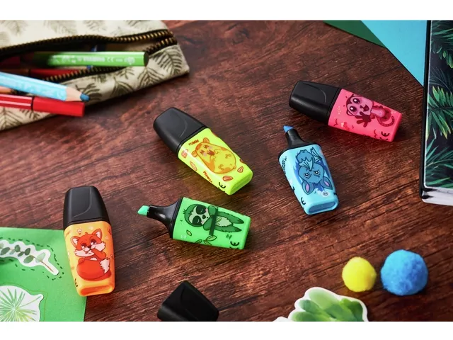 Markeerstift STABILO BOSS Animal Vibes mini assorti blister à 3 stuks