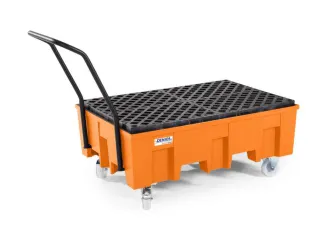verrijdbare PE-opvangbak,v. 2x200l vat,opvangvol. 220l - 1