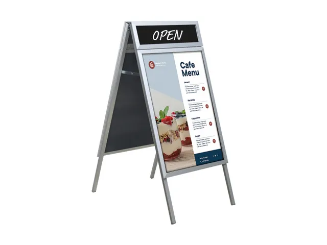 Europel A-Stoepbord A1 met Topbord 32mm profiel Aluminium