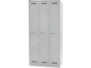 garderobekast,HxBxD 1850x900x500mm,3vak,cil.-slot,romp lichtgrijs - 4